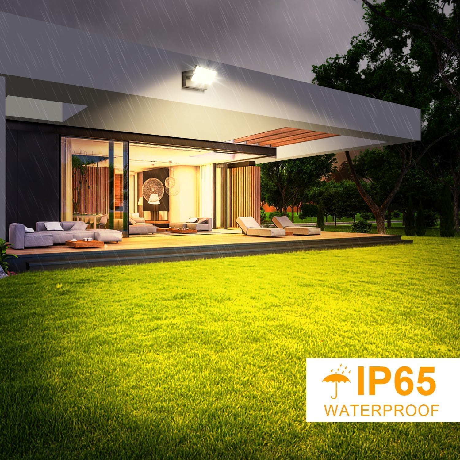 Applique murale LED extérieure étanche IP65 avec projecteur pivotant à 360° pour éclairage de jardin, terrasse et façade