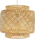 Décoration murale bois naturel : lampe en bambou - Vignette | LYNOAH