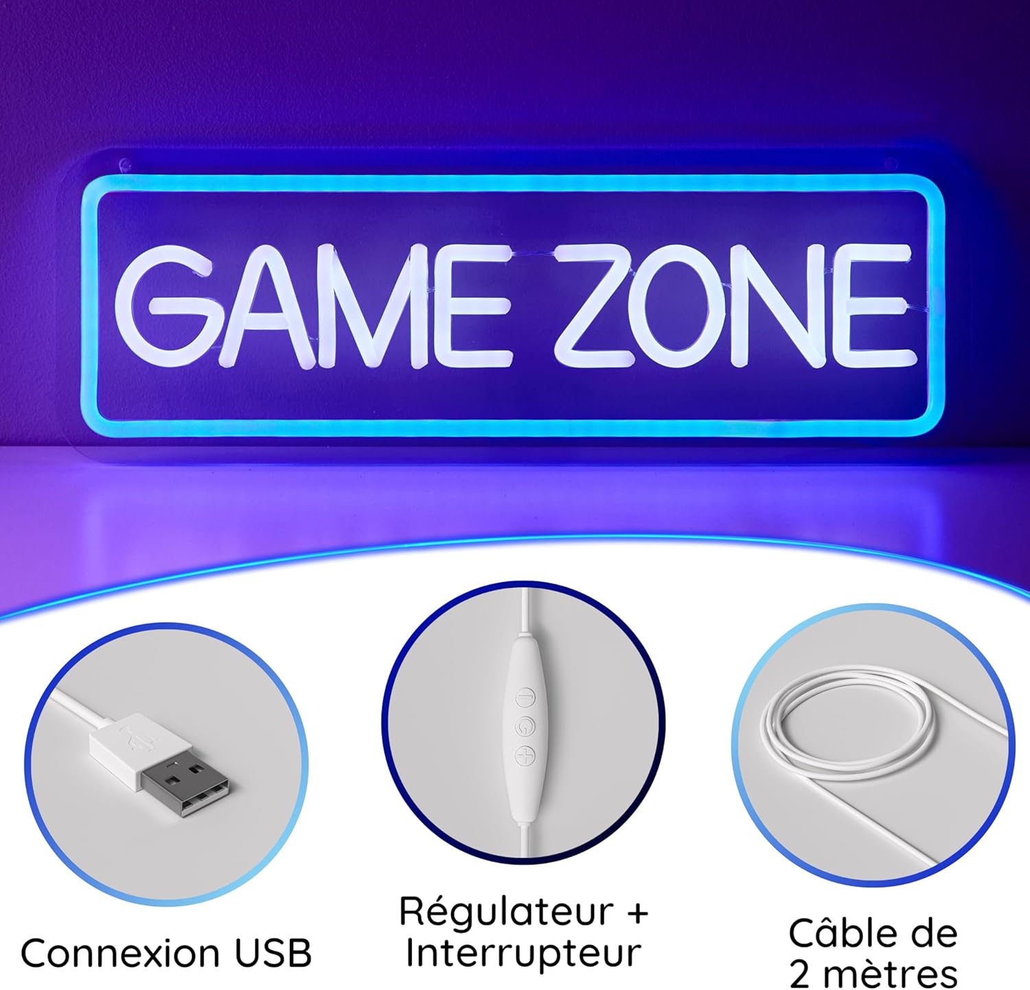Lampe LED gaming suspendue au mur, parfaite pour personnaliser votre espace de jeu