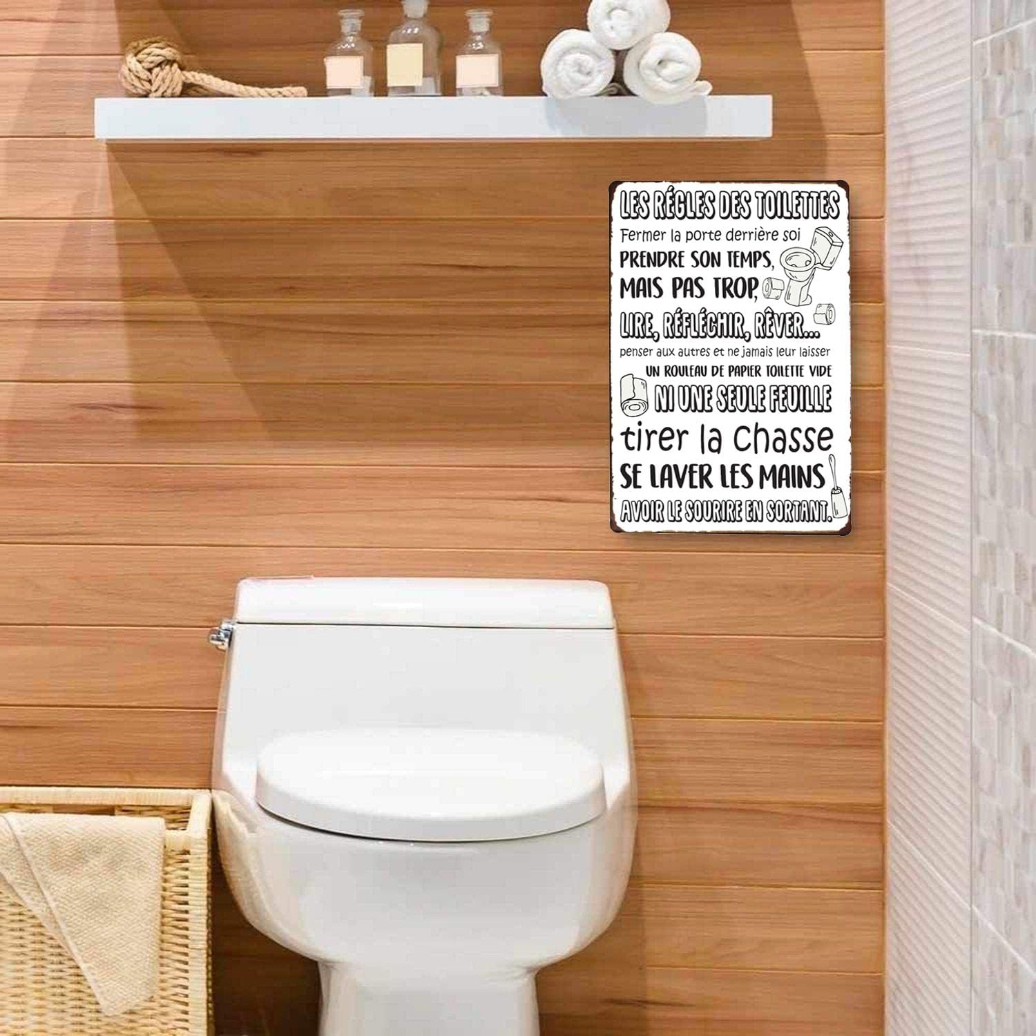 Décoration murale originale pour WC, ajoutant une touche moderne et élégante à votre toilette
