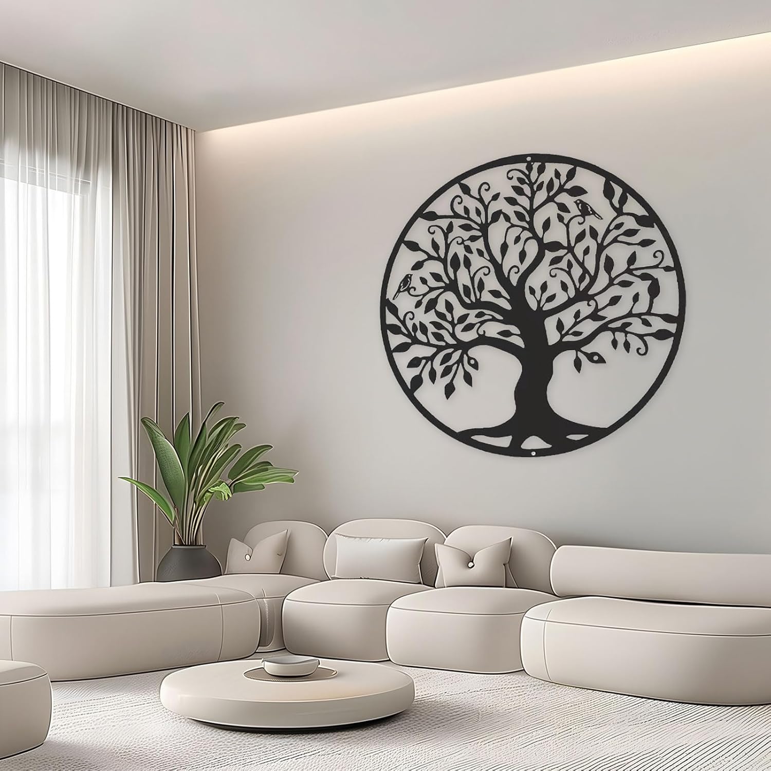 Symbole spirituel en métal pour la maison, arbre de vie mural