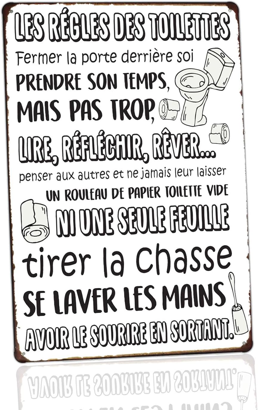 Décoration murale pour WC, design moderne en métal et bois pour personnaliser votre espace toilettes.