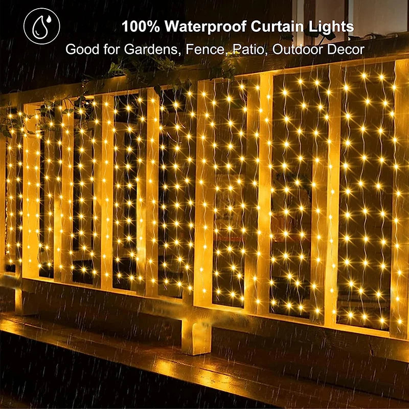 Guirlande lumineuse rideau avec télécommande
