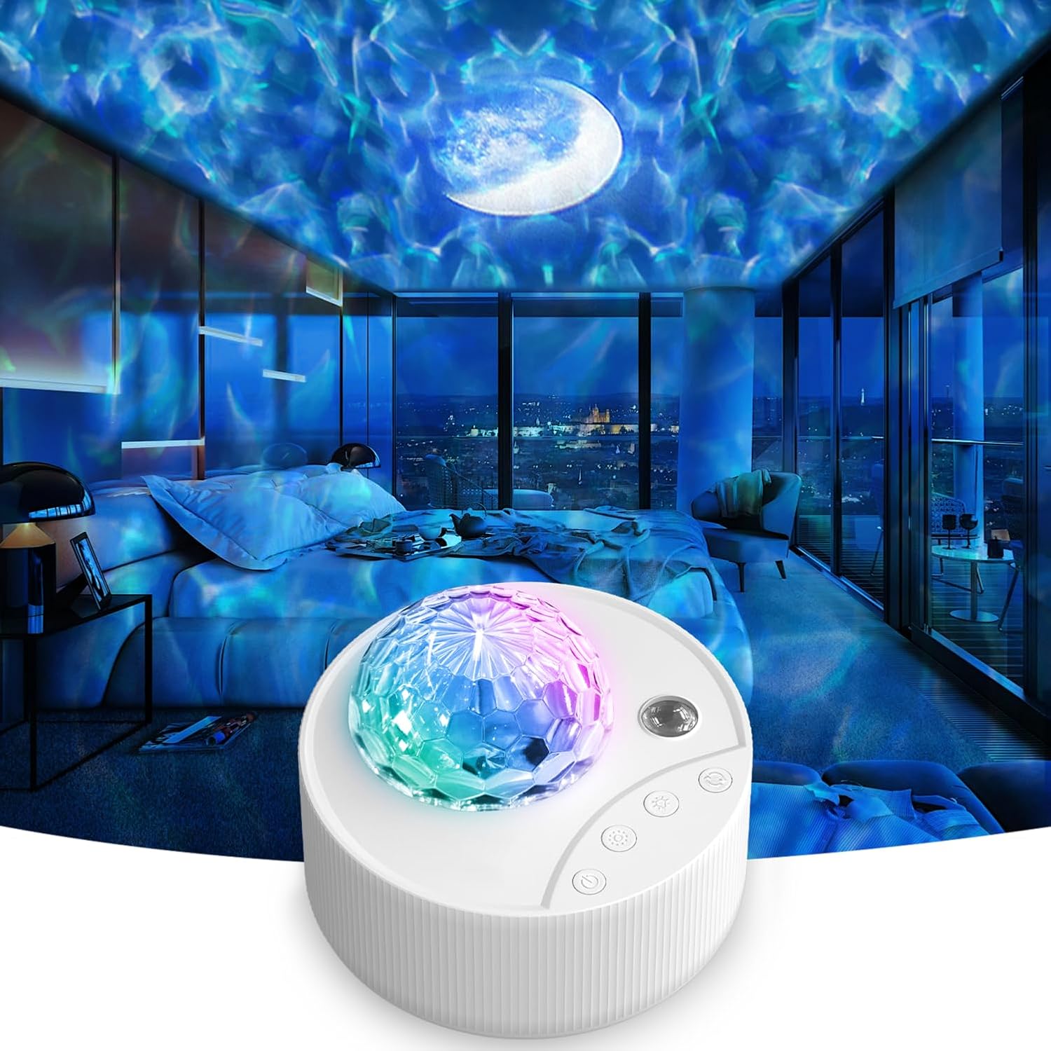 Projecteur ciel étoilé galaxie LED avec 13 couleurs, mode lune et télécommande
